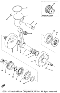 MX250A Коленвал и поршни