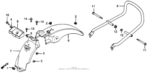 CM450 Rear fender + bumper