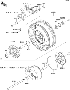  Задняя ступица колеса