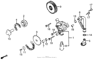 CX650 Oil pump + primary drive gear