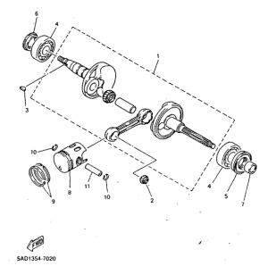 YN50R Коленчатый вал и поршни