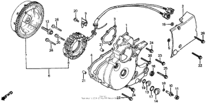 FT500 Left crankcase cover + alternator
