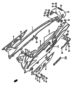 GSX750 Обтекатель задний