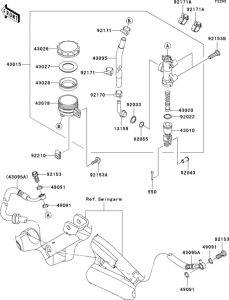 ER650 Задний торм цилиндр