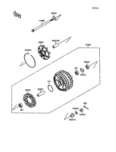 VN1500 Заднее колесо и цепь