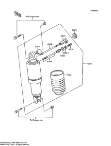 ZX600 Абсорбер удавный в сборе задний