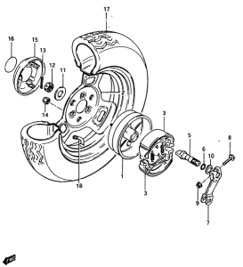 CS125 Rear wheel complete assy