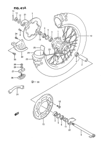 RMX250 Rear wheel complete assy