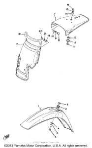 TT500H Front fender-rear fender