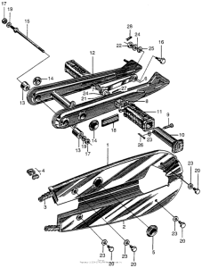 CA175 Ca175 swingarm + rear fender