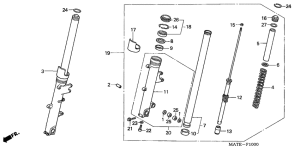 CBR1100XX Вилка передней оси