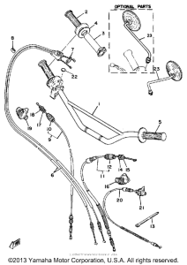 XT500G Steering handle - cable