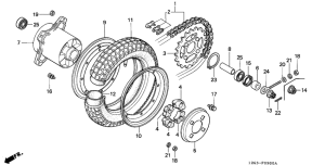 ST70 Rear wheel complete assy