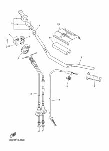 YZ450F Рулевой рычаг и кабель