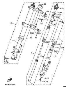 TZ250 Передняя вилка