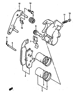 DR800 Передний суппорт