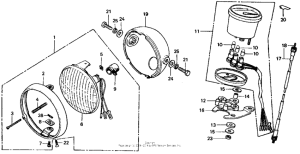 CT70 Headlight + speedometer