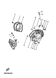 TZR50 Crankcase cover ass`y  (v