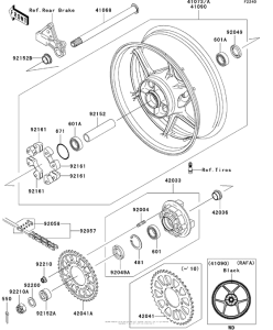 ZX600 Заднее колесо и цепь
