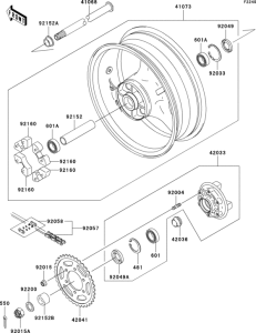 ZX600 Заднее колесо и цепь