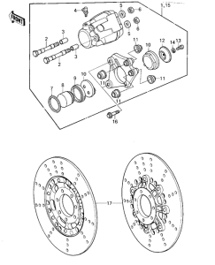 KZ1000 Передний суппорт
