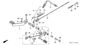 CB250 Brake pedal assy