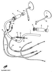 XV1100 Steering handle. cable