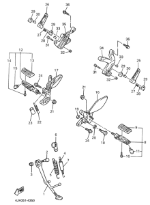 YZF600R Stand. footrest