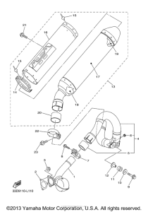 YZ450FDW Выхлопная система