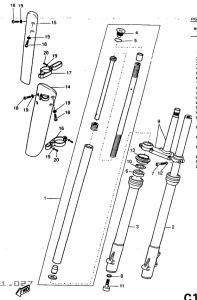 DT50R Передняя вилка