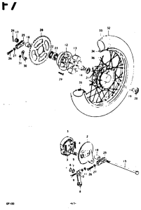 GP100 Rear wheel complete assy