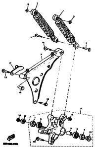 YP125E Задний рычаг и подвеска