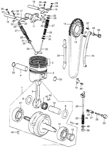XL350 Коленчатый вал и поршни