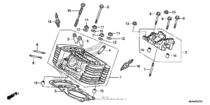 VT750C2B Задняя головка цилиндров
