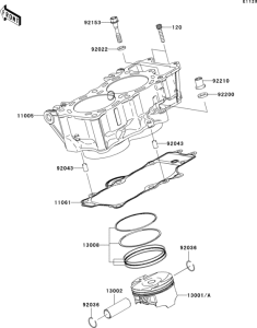 EX650 Цилиндр и поршни