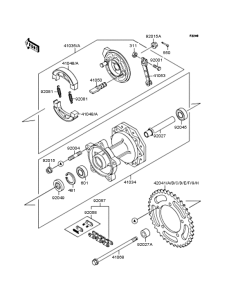 KX60 Заднее колесо и цепь