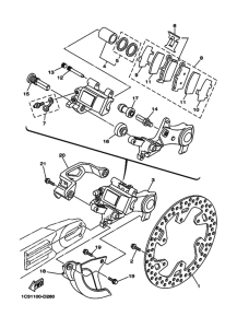 YZ125 YZ125T1 Задний суппорт