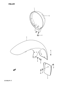VS750 Headlamp housing - front fender