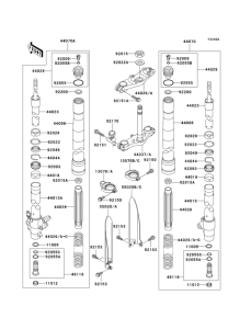 KX100 Front fork(1 / 2)(d7f-d9fa)