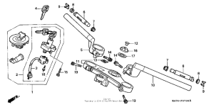 CBR1100XX Handlebar + top bridge 97-98
