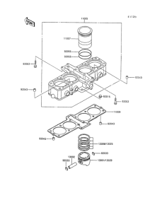 ZX500 Цилиндр и поршни