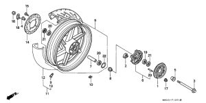 CB750F Rear wheel complete assy