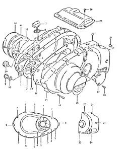GSX400 Crankcase cover ass`y  (v