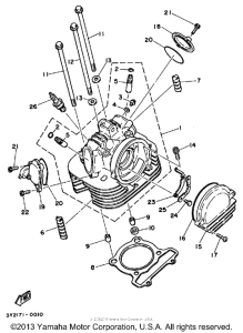 XT250KC Головка цилиндров
