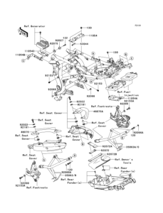 KLE650 Рама ,крепежные детали