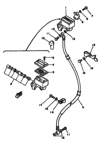 RD250LC Главный тормозной цилиндр