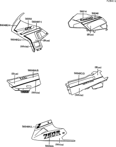 ZX750 Decals(blue / white)(zx750-f3)