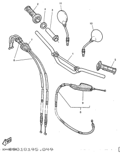 TT600R Steering handle. cable