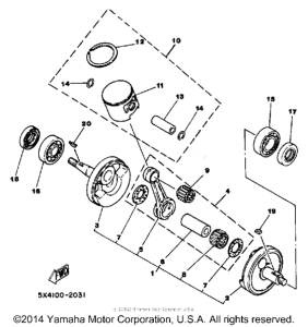 YZ125K Crankshaft-piston