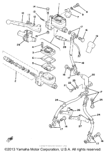 XS750F Front master cylinder - brake hose